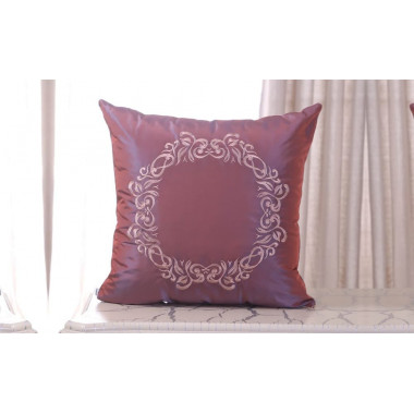 Подушка декоративная 50*50 с вышивкой и кантом Flaum Home Décor фиолет