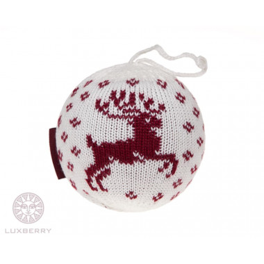 Декоративный шар Luxberry Олень белый/бордо
