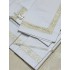 Постельное белье Семейное Emozioni Italiane Twins WW Bianco белый с белым кружевом