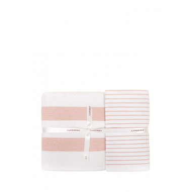 Комплект COTTAGE из 3 полотенец, белый/розовый