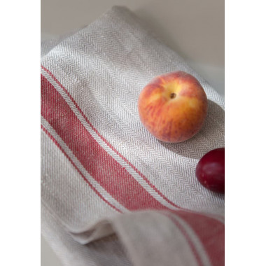 Кухонное Полотенце Luxberry KITCHEN TOWEL 50х70см натуральный/красная полоса