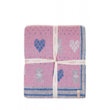 Плед Luxberry детский Lux Bear 100х150см розовый/голубой/серый