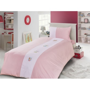 Постельное бельё Primavelle 1,5-спальноеальный сатин с вышивкой, наволочка 52х74 Vetta розовый + белый